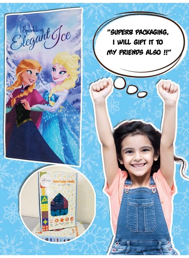 Athom Trendz Athom Living Disney Anna & Elsa 350 GSM 100% Cotton Kids Bath Towel 60x120 cm M4 - Image 2
