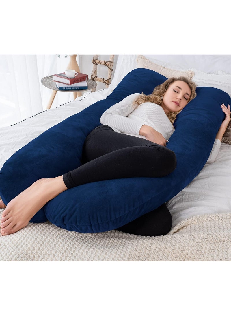 F.A.M.S U Shape Velvet Pregnancy Pillow - Luxurious Maternity Support Pillow for Comfort and Back Relief - Image 2