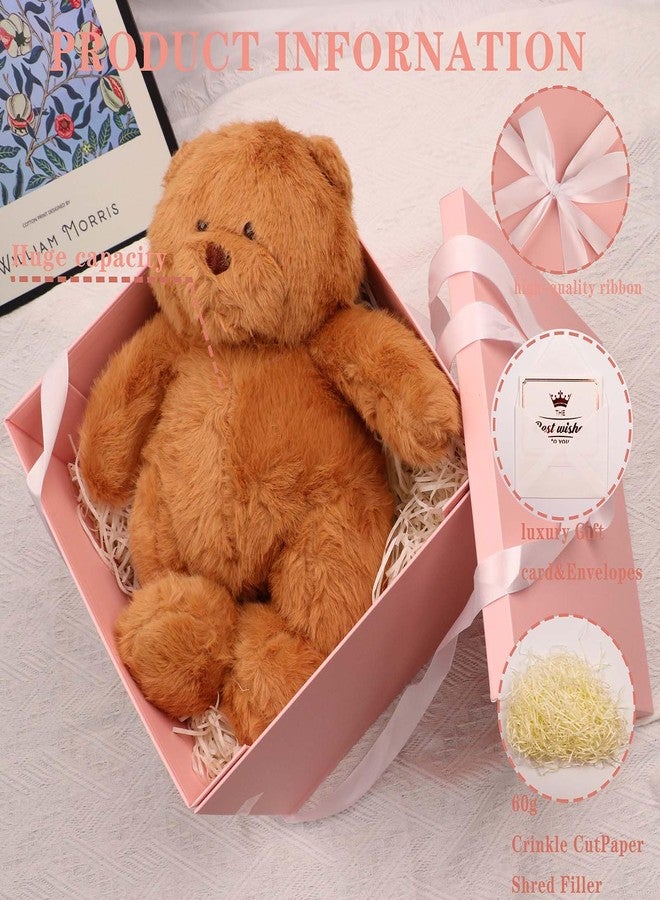 علبة هدايا كبيرة من UoeRing مع غطاء، مقاس 12×12×11 بوصة، علب هدايا وردية اللون لتغليف الهدايا في أعياد الميلاد، عيد الحب، عيد الأم، عيد الميلاد، مع شريط وبطاقة ومظروف وحشوة من الورق الممزق (وردي غير لامع). - Image 4