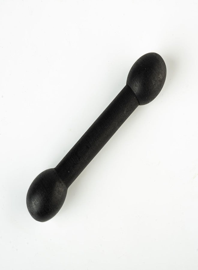 WoCra® Toys Karungali Wood Baby-Teether Dumbbell-Shape | Natural Unpolished Black Ebony Wood Teether | Chusni Sacker Soother Rattle Nibbler Teething Toy | for 6 to 12 Months Babies Toddlers | 1 Piece - Image 1