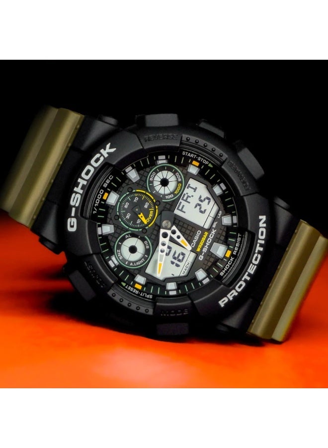 Casio G-SHOCK GA-100TU-1A3, Analog Digital Watch, Shock Resistant, 200M Water Resistant, LED Light, World Time, 1/1000s Stopwatch, Countdown Timer - Image 2