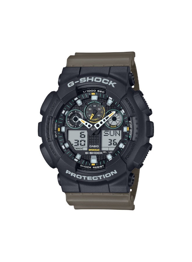 Casio G-SHOCK GA-100TU-1A3, Analog Digital Watch, Shock Resistant, 200M Water Resistant, LED Light, World Time, 1/1000s Stopwatch, Countdown Timer - Image 1