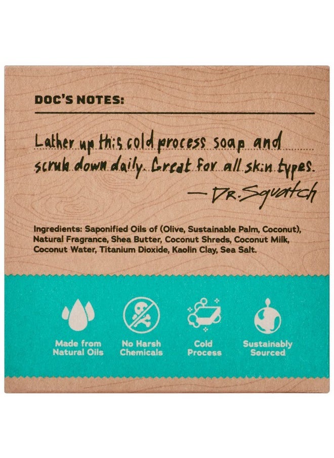 Dr. Squatch Dr. Squatch All Natural Bar Soap for Men with Light Grit, Coconut Castaway 5 Ounce (Pack of 1) 0.02 pounds  - Image 2