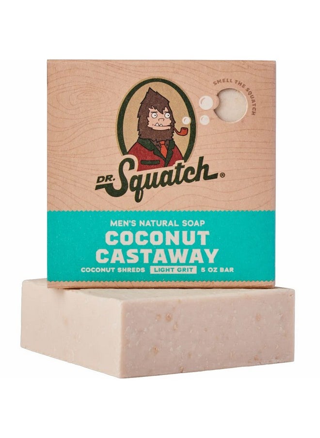 Dr. Squatch Dr. Squatch All Natural Bar Soap for Men with Light Grit, Coconut Castaway 5 Ounce (Pack of 1) 0.02 pounds  - Image 1