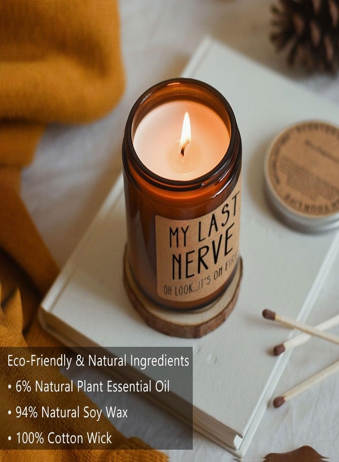 Homsolver Gifts for Women, Funny Friendship Gift for Best Friend - My Last Nerve Lavender Candle - Birthday Christmas Unique White Elephant Stocking Stuffers Gifts for Adults, Women, Her, BFF, Sister - Image 3