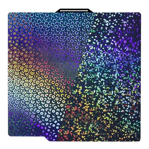 IdeaFormer-3D Smooth Rainbow Circles+Kaleidoscope PEK Build Plate for Bambu Lab X2D/X1/X1C/X1E/P1P/P1S/P2S/A1, Flexible X2D P1S P2S PEK Spring Steel Bed Plate for Bambu Labs 257x257mm 3D Printers - Image 1
