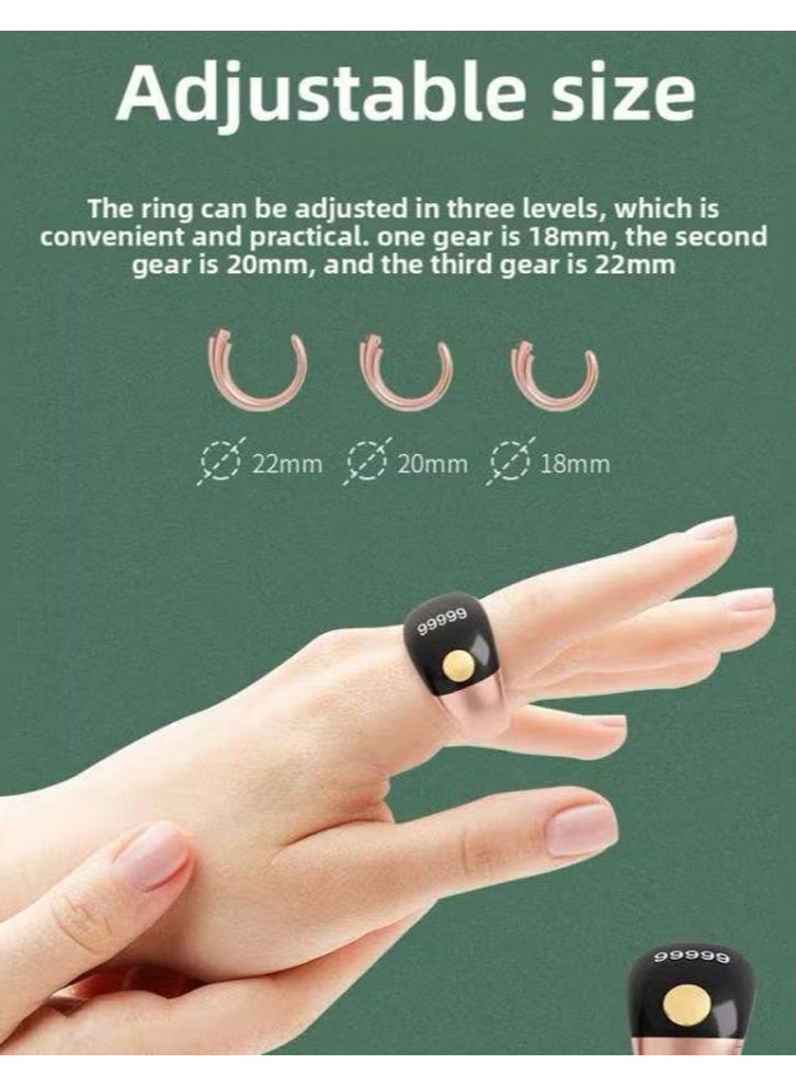 Denx 5-in-1 Digital Tasbih Counter, Smart Ring with OLED Display, Lightweight Digital Tasbih Counter, Prayer Ring, Electronic Rosary, Watch Ring with Time and Date, Type-C Charger, Adjustable Sizes - Ramadan and Eid Gift for Men and Women - Image 4