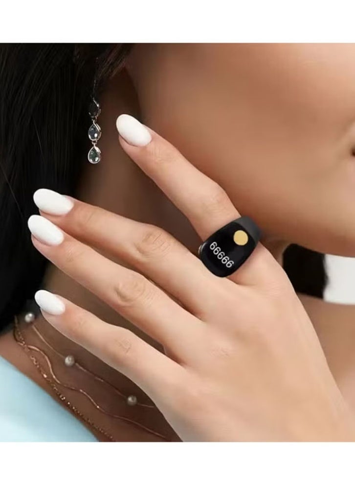 Denx 5-in-1 Digital Tasbih Counter, Smart Ring with OLED Display, Lightweight Digital Tasbih Counter, Prayer Ring, Electronic Rosary, Watch Ring with Time and Date, Type-C Charger, Adjustable Sizes - Ramadan and Eid Gift for Men and Women - Image 5