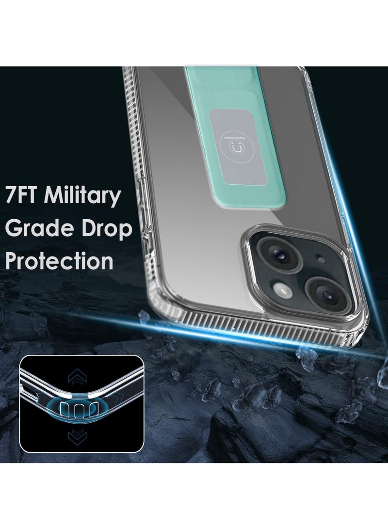 Wtech TPU Hand Grip Air Pillow Case Cover For Apple iPhone 15 2023 Clear/Sea Green - Image 4