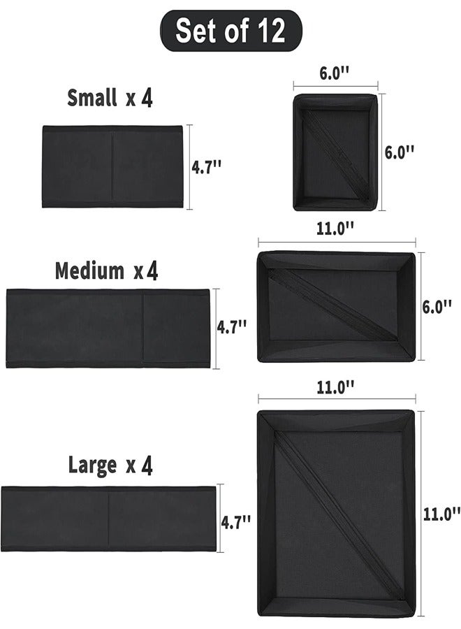 PADOM Padom Clothing Storage Organizers, 12 Set Foldable Underwear Drawer Organizer and Closet Dividers, Storage Box for Clothes, Socks, Underwear  - Image 2