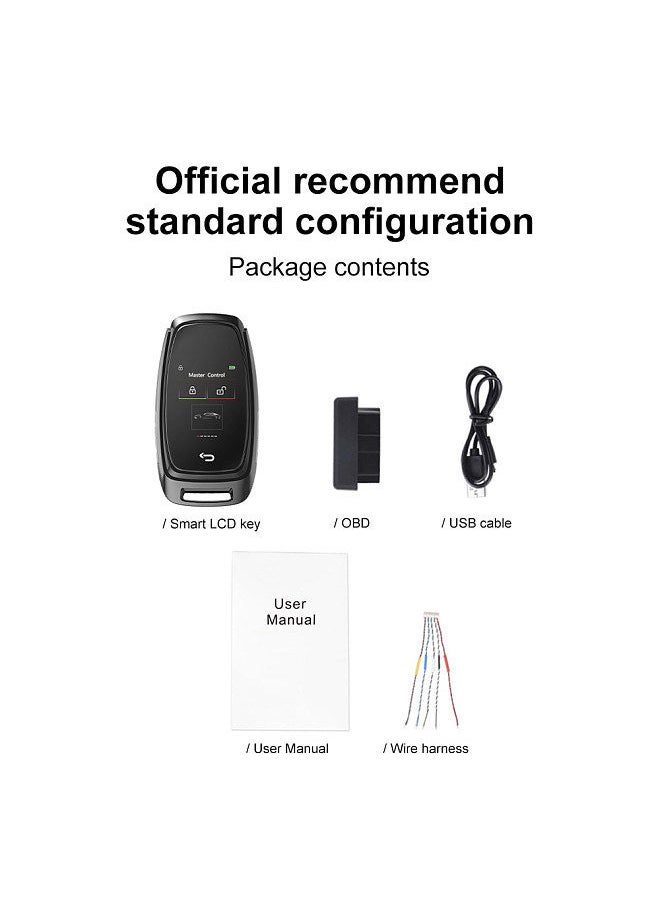 Generic - Car Intelligent Key with LCD Touchscreen Comfort Access Keyless Entry Touchless Remote Control Door Lock for All One-Button Starts Stop Engine Models - Image 1