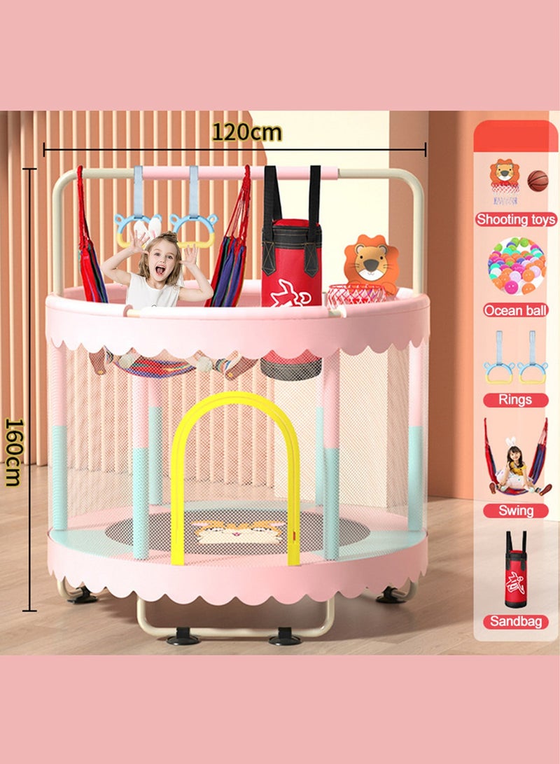 ما بيبي 1.2m الأطفال الترامبولين الترامبولين الصليب بار الأطفال في الأماكن المغلقة مع شبكة واقية الترامبولين الترامبولين الطفل لعبة طفل هدية عيد ميلاد الصبي هدية فتاة - Image 1