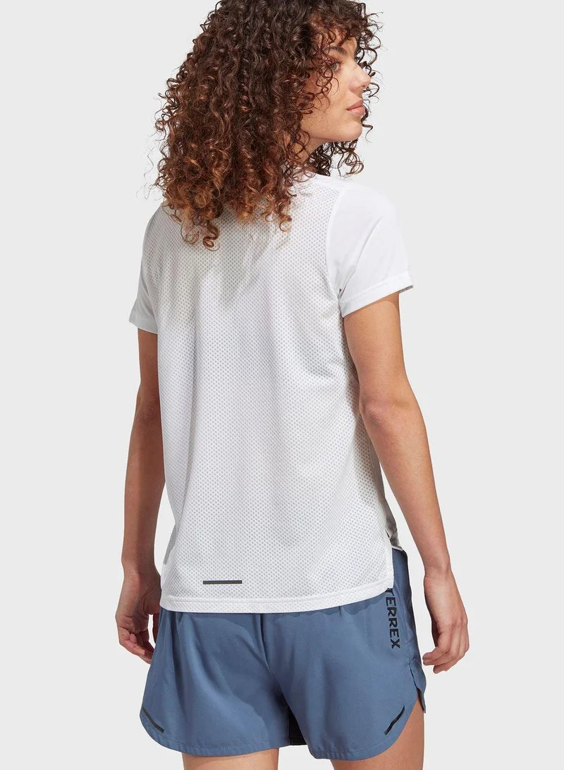 Adidas Agr Shirt W White Trail Running Shirts For Women Xs