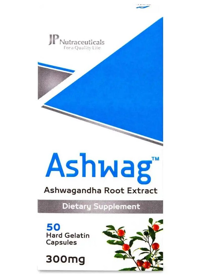 JP Neutraceuticals - Ashwag Ashwagandha Extract 300 Mg 50 Capsules - Image 1