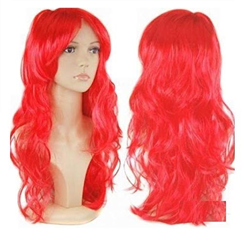 Krisah 23" Wavy Long Hair Wig Accessories Artificial Hair for Cosplay/Photo Shop Party Props/Fun Hair for Dressing (Glitzy Red) - Image 3