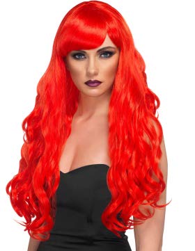 Krisah 23" Wavy Long Hair Wig Accessories Artificial Hair for Cosplay/Photo Shop Party Props/Fun Hair for Dressing (Glitzy Red) - Image 1