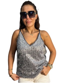 VENTIUP Shiny Details Blouse Silver  - Image 5