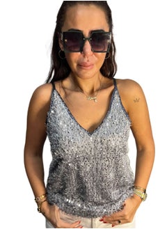 VENTIUP Shiny Details Blouse Silver  - Image 4