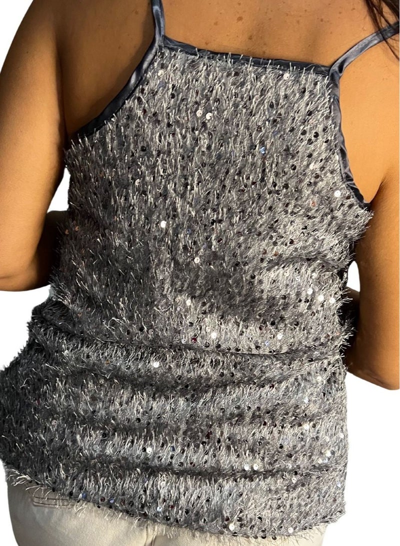 VENTIUP Shiny Details Blouse Silver  - Image 3