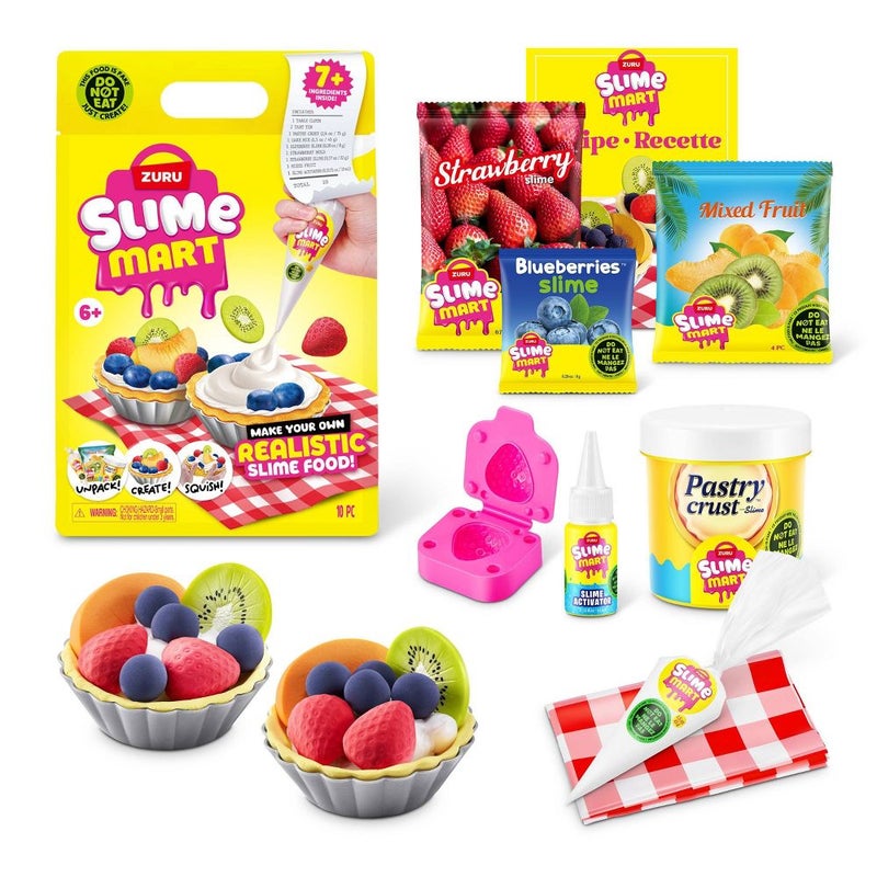 Slime Mart Series 1 Make Your Own Realistic Slime Food! Fruit Tart Bag DIY Kit (10 Pieces) - Image 2