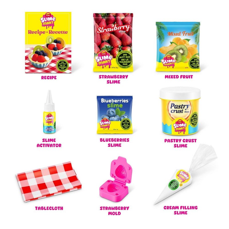 Slime Mart Series 1 Make Your Own Realistic Slime Food! Fruit Tart Bag DIY Kit (10 Pieces) - Image 3