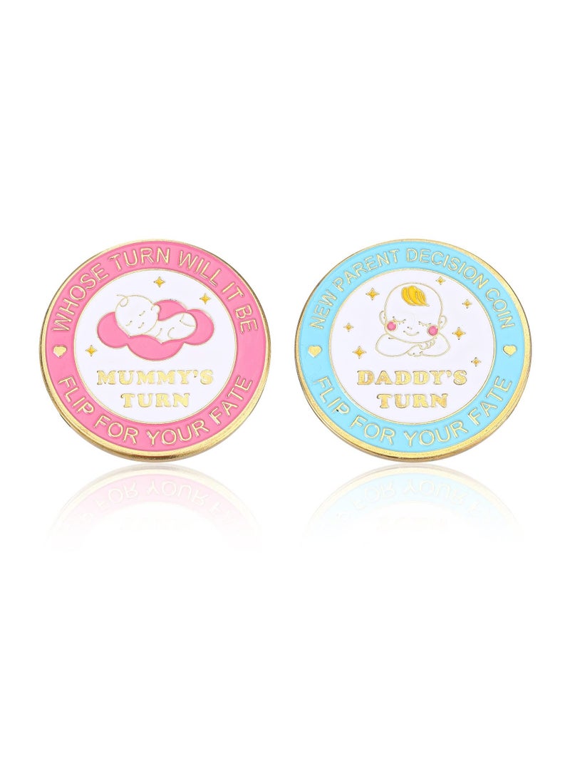 SYOSI - SYOSI New Parents Decision Coin Gifts for Mum Dad, for Newborn Baby Gifts, Flip Coin with Funny Parent Decision Turn Coin for Baby Birthday Anniversary Couples Decision Making - Image 1
