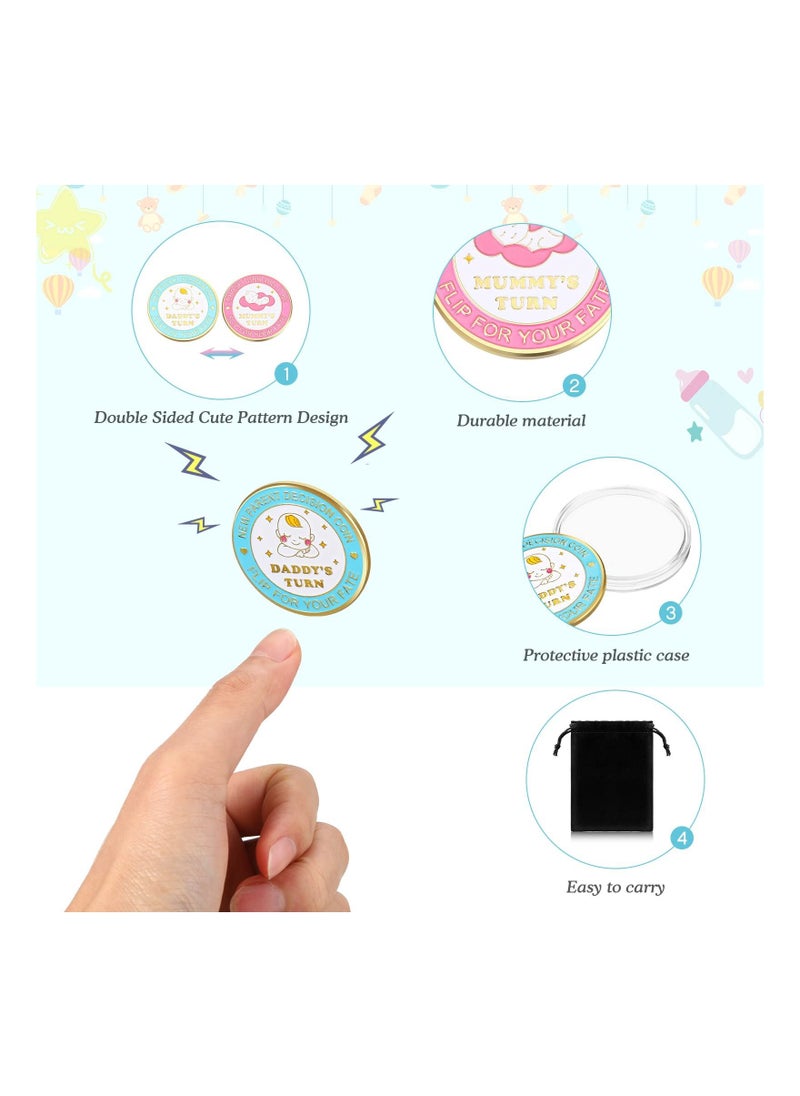 SYOSI - SYOSI New Parents Decision Coin Gifts for Mum Dad, for Newborn Baby Gifts, Flip Coin with Funny Parent Decision Turn Coin for Baby Birthday Anniversary Couples Decision Making - Image 1