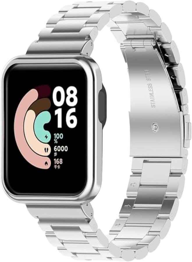 G-Power Stainless Steel Replacement Wrist Band Strap With Elegant Simple Design And High Elasticity Specially For Xiaomi Mi Smart Watches - Silver 
