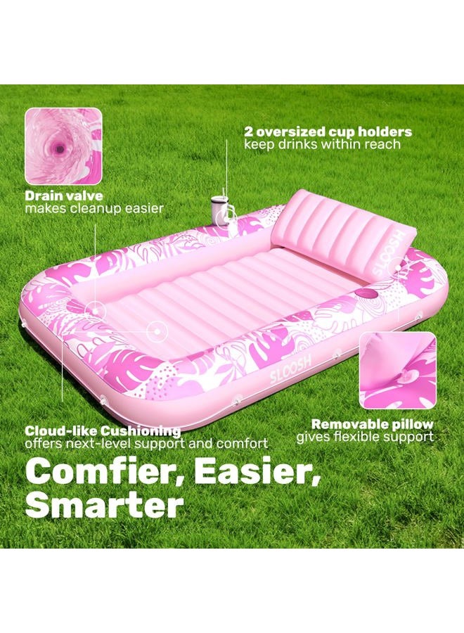 Sloosh Inflatable Pool Lounger for Adults, 70" x 46"/1.78m x 1.16m Large Tanning Bath Pool Floats Inflatable Tanning Bed Pool Raft Lounge Floatie - Image 4