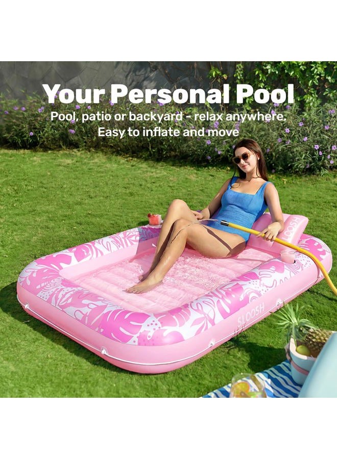 Sloosh Inflatable Pool Lounger for Adults, 70" x 46"/1.78m x 1.16m Large Tanning Bath Pool Floats Inflatable Tanning Bed Pool Raft Lounge Floatie - Image 3