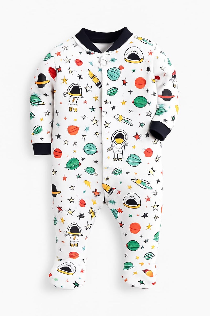 EIO® 100% Cotton Rompers Sleepsuits Jumpsuit Night Suits for Infants Newborn Baby Boys & Girls Pack of 3 (0-3 Months, Yellow) (6-9 Months, Black) - Image 2