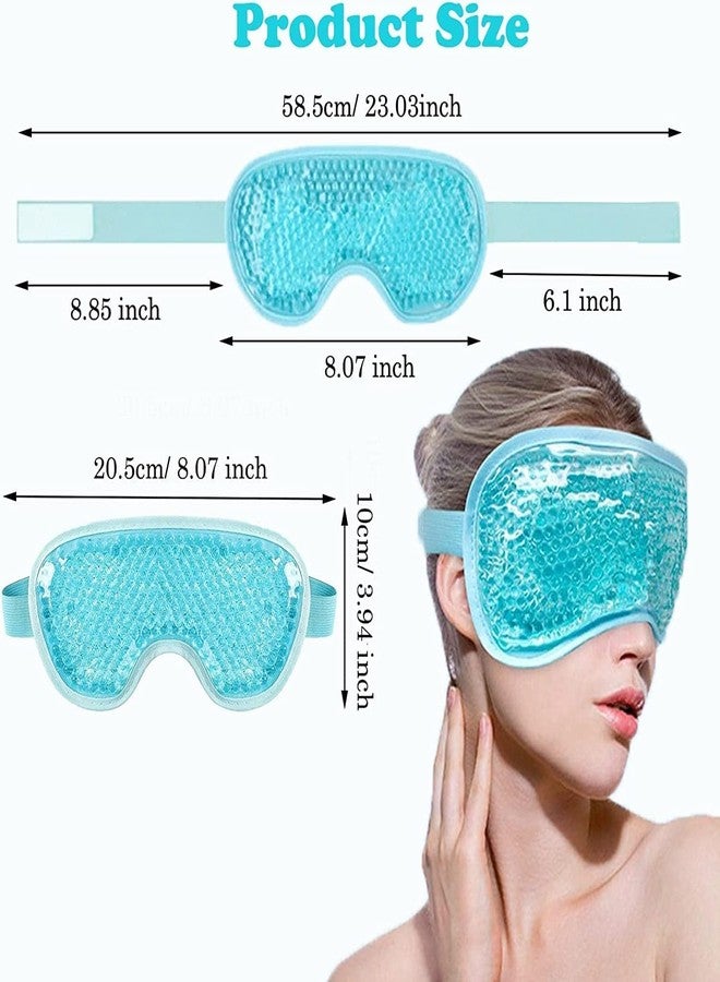 Wezone Cooling Gel Eye Mask for Dark Circles, Dry Eyes & Redness Relief - Stretchable Eye Patches for Pain Relief, Relaxation & Better Sleep, Suitable for Women & Men - Blue - Image 2