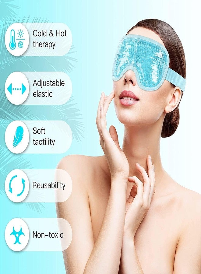 Wezone Cooling Gel Eye Mask for Dark Circles, Dry Eyes & Redness Relief - Stretchable Eye Patches for Pain Relief, Relaxation & Better Sleep, Suitable for Women & Men - Blue - Image 5