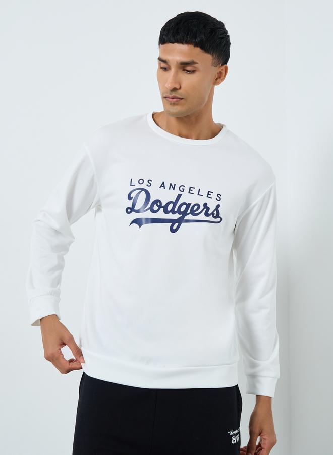 Take Two Men White Graphic Dodgers Pullover Sweatshirt - Image 3