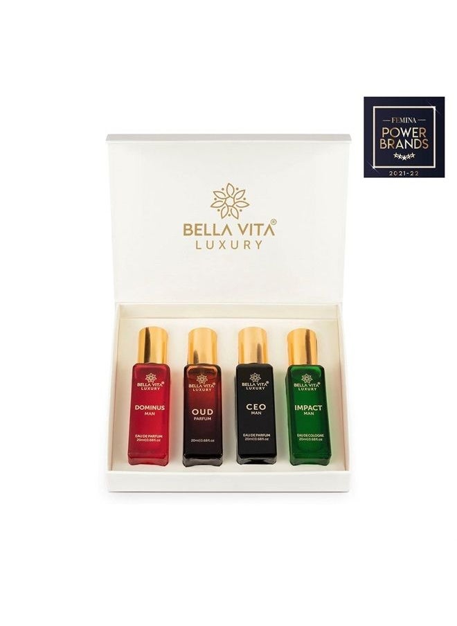 Bella Vita Organic - Man Perfume Gift Set for Men 4x20 ml Perfumes Luxury Scent with Long Lasting Fragrance - Image 1