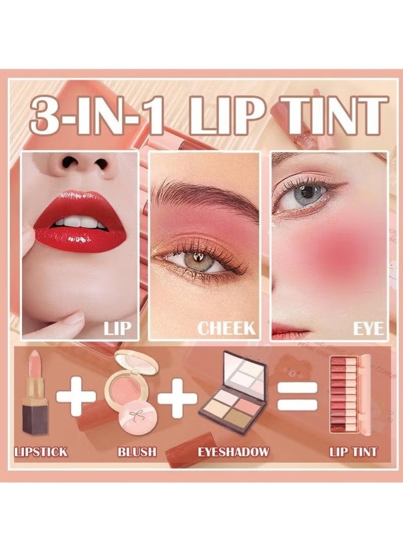 Dragon Ranee 10 Colors Lip Gloss Set, Korean Lip Tint Stain, Natural Moisturizing Lip Gloss, Mini Liquid Lipstick, Long-Lasting Hydrating Lip Plumping Gloss, Multi-Use Lip and Cheek Tint Stain - Image 5