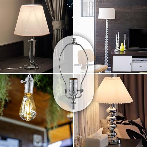 EMNOOTI Lamp Making Kit,Make a Lamp or Repair Kit,3-Way Lamp Socket with Matching Cord Lamp Harp Set,Lamp Wiring Kit for Table Floor Lamp,Essential Hardware for DIY Lamp Design or Repair (Silver, 1) - Image 5