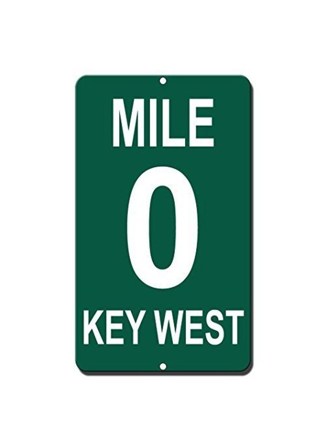 Mvgges Lilyanaen New Metal Sign Aluminum Sign Mile 0 Key West Funny for Outdoor & Indoor Home Decor 12" x 8" - Image 1