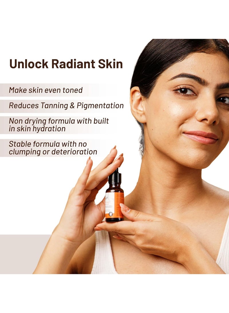 SkinQ 15 percent vit c face serum for glowing brightening skin 20 ml helps reduce pigmentation patches dark spots tan glow for men women all skin types lightweight non drying - Image 5