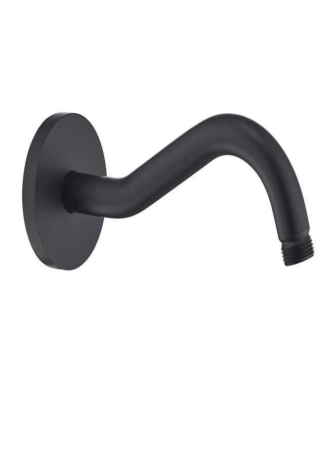 راندم ذراع دش منحني عشوائي مع شفة، ذراع تمديد رأس دش أسود غير لامع على شكل حرف S مقاس 8 بوصات مثبت على الحائط، من الفولاذ المقاوم للصدأ. RD-91068-8MB - Image 1
