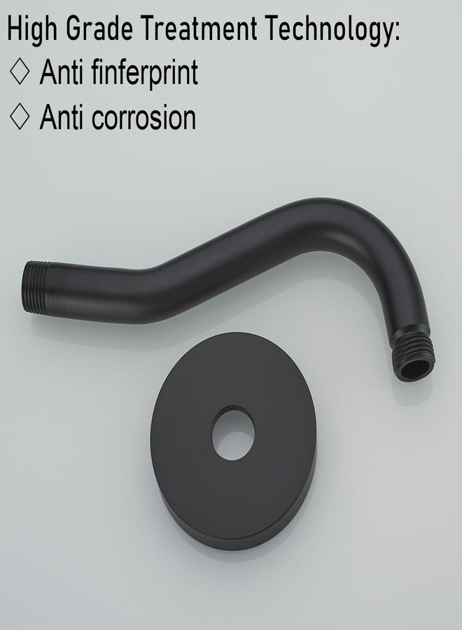 راندم ذراع دش منحني عشوائي مع شفة، ذراع تمديد رأس دش أسود غير لامع على شكل حرف S مقاس 8 بوصات مثبت على الحائط، من الفولاذ المقاوم للصدأ. RD-91068-8MB - Image 5