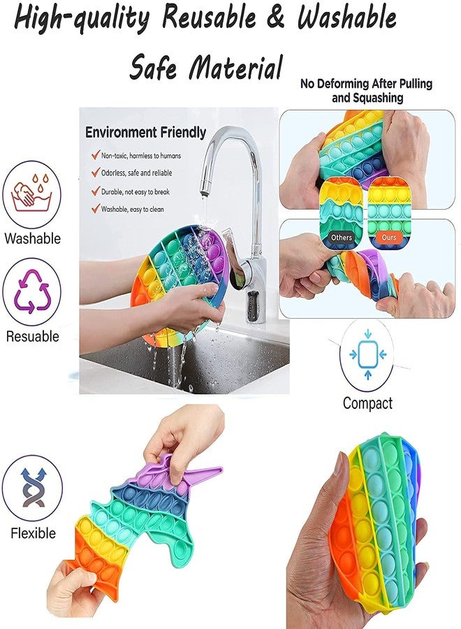 Homeish Push Pop Fidget Sensory Rainbow Colored Bubble Silicone Toy, Stress Relief, Novelty Gift Item, Fun Toys for Toddlers, Kids and Adults (Heart, 1 Pc) - Image 5
