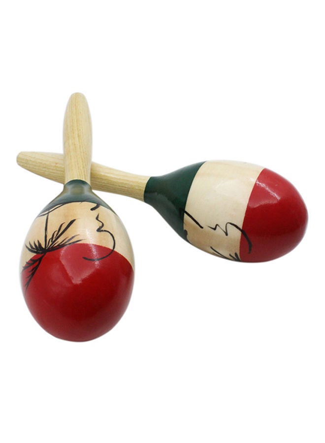 NIBEMINENT Pair Of Wooden Large Maracas Rumba Shakers Rattles Sand Hammer Percussion Instrument - Image 1