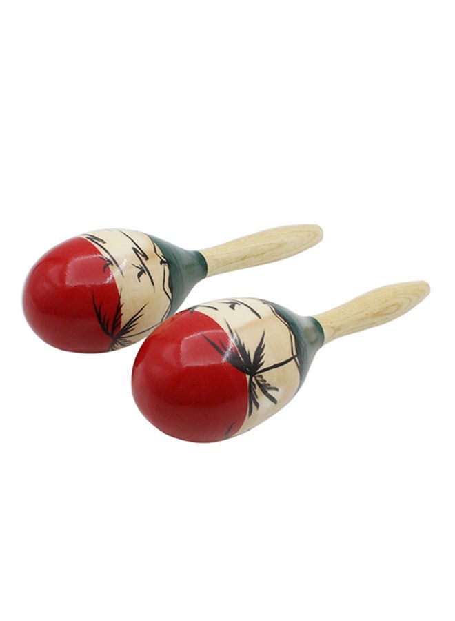 NIBEMINENT Pair Of Wooden Large Maracas Rumba Shakers Rattles Sand Hammer Percussion Instrument - Image 2