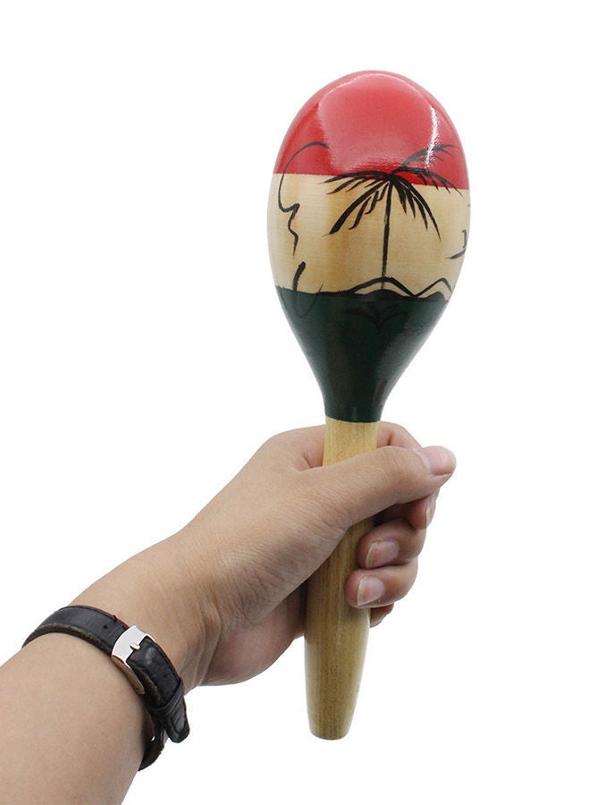 NIBEMINENT Pair Of Wooden Large Maracas Rumba Shakers Rattles Sand Hammer Percussion Instrument - Image 4
