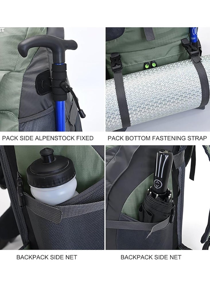 Free Knight 50L Hiking Backpack, Water Resistant Lightweight Outdoor Sport Daypack Travel Bag for Camping Climbing Skiing Cycling (Army Green - With Shoe Compartment) - Image 3