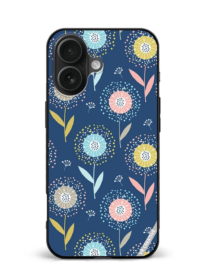 VR CREATIVE Protective Case Cover For Apple iPhone 16 Plus Flower Design Multicolour