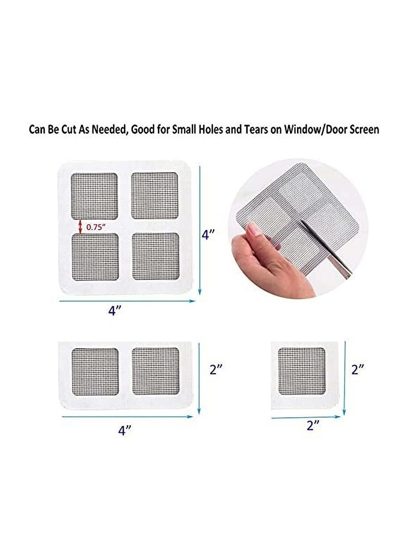 15pcs Door and Window Screen Sticky Repair Patch 4x4 Inch Self-Adhesive Fiberglass Holes Cover Mesh Tape Kit Strongly Bonded Waterproof Fabric for Surface DIY Repairment - Image 3