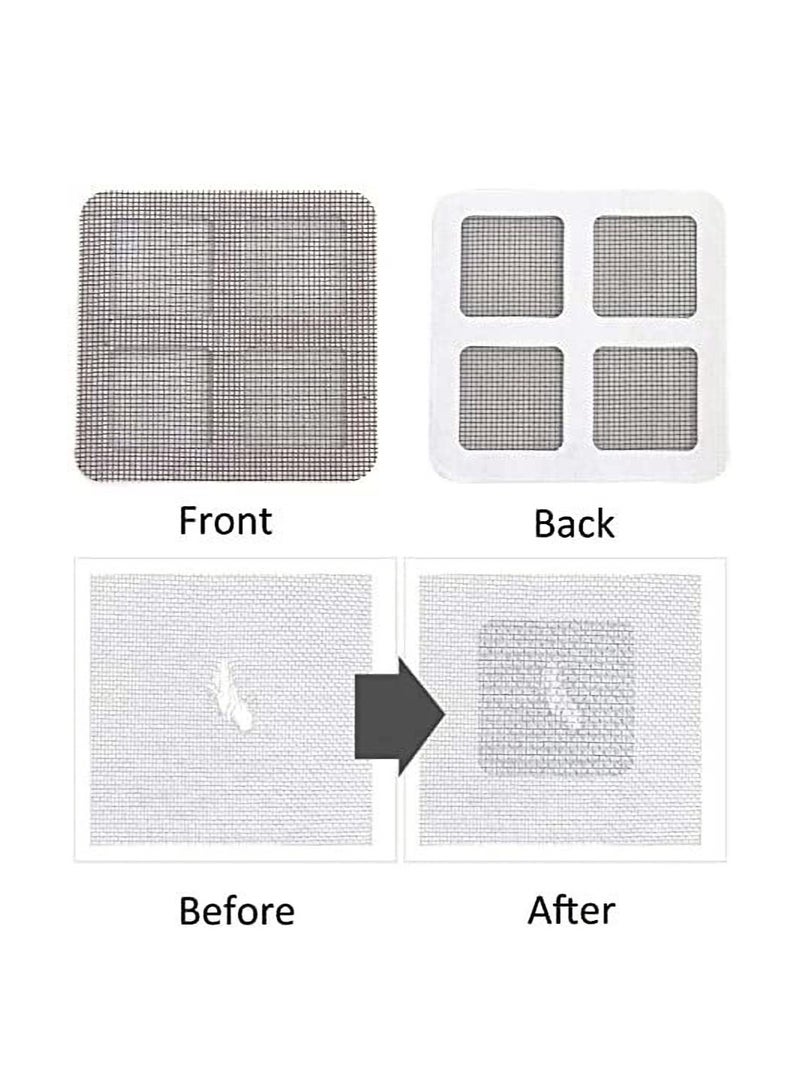 15pcs Door and Window Screen Sticky Repair Patch 4x4 Inch Self-Adhesive Fiberglass Holes Cover Mesh Tape Kit Strongly Bonded Waterproof Fabric for Surface DIY Repairment - Image 4