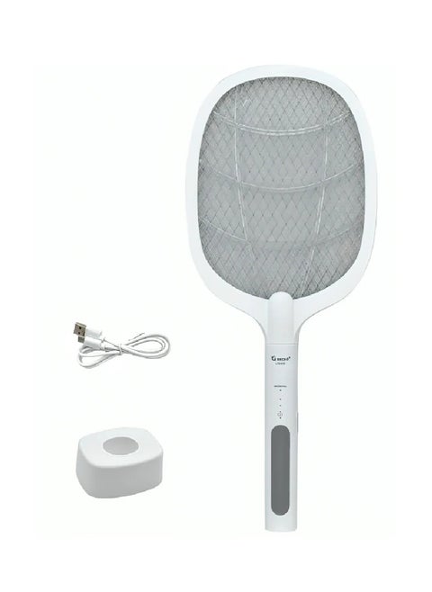2 In 1 Electric Fly Swatter Mosquito Killer Bat Mosquitoes Lamp Racket Pest Killer USB Rechargeable Bug Zapper With Grid 3-Layer Mesh Insect Killer Electric Fly Trap For Home And Outdoor Pest Control